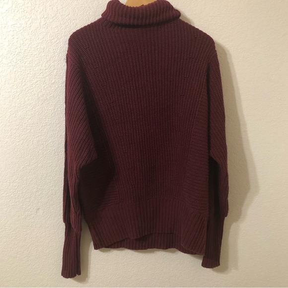 Free People Swim Too Deep Oversized Sweater in Burgundy - Size XS - Picture 1 of 8